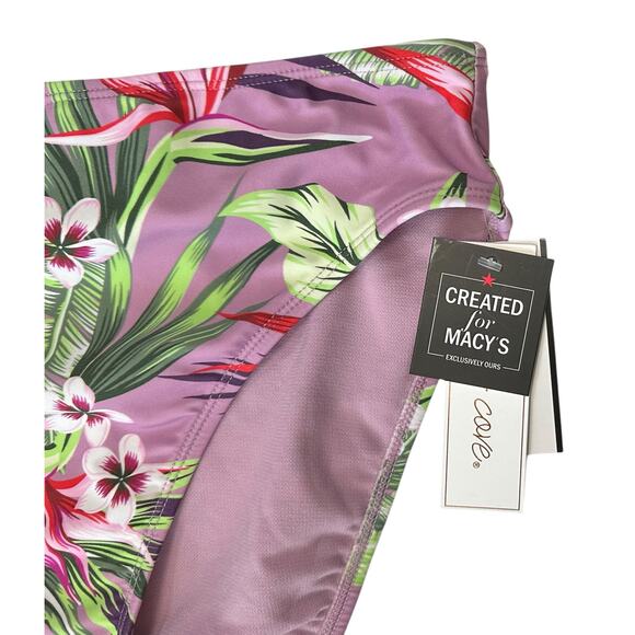 2/$15 NWT Salt + Cove Printed High Waist Bikini Bottoms Tropical Floral Size L - Picture 4 of 9